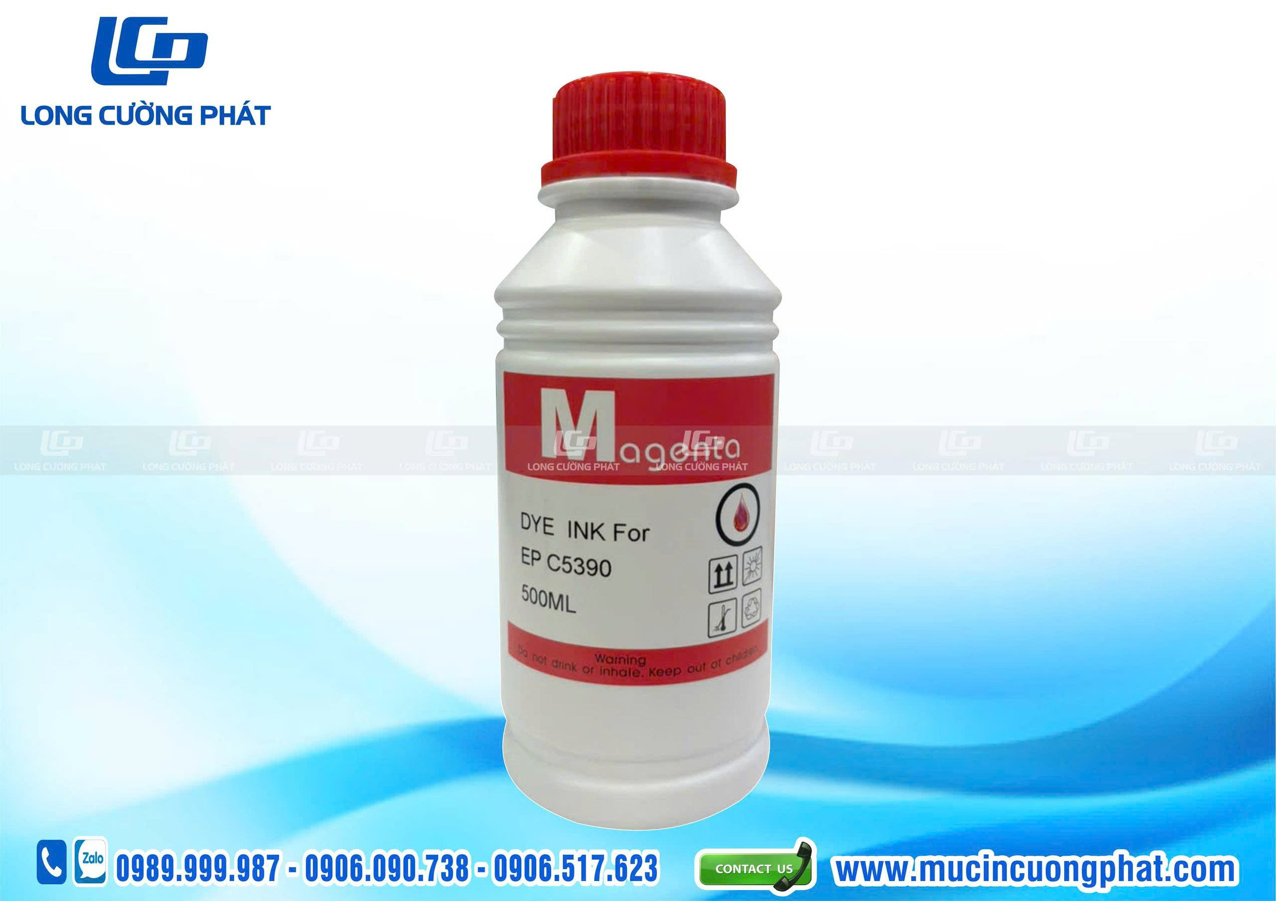 Mực in Dye Premium Epson C5390, C5890, S887 - chai 500ml màu Đỏ