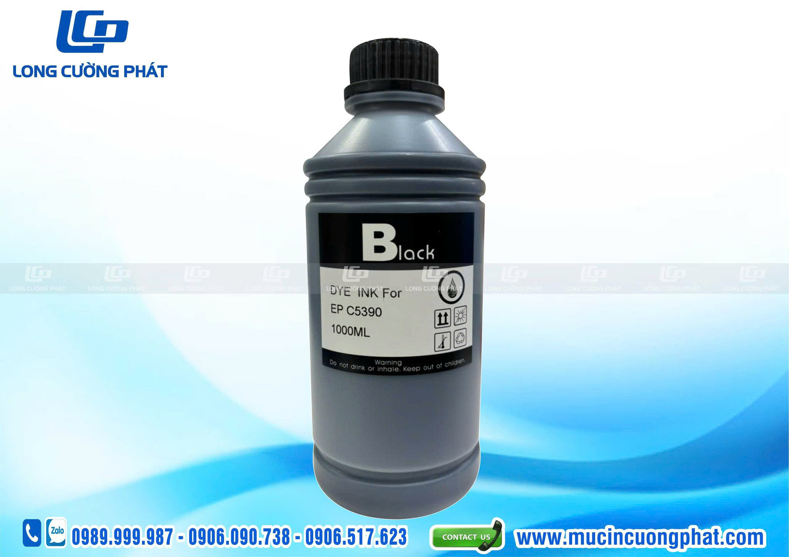 Mực in Dye Premium Epson C5390, C5890, S887 - chai 1000ml màu đen