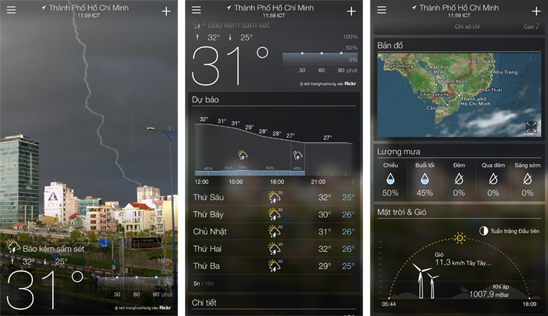 Ứng dụng Yahoo Weather dùng cảm biến khí áp trên smartphone để cảnh báo 15 phút trước khi có mưa
