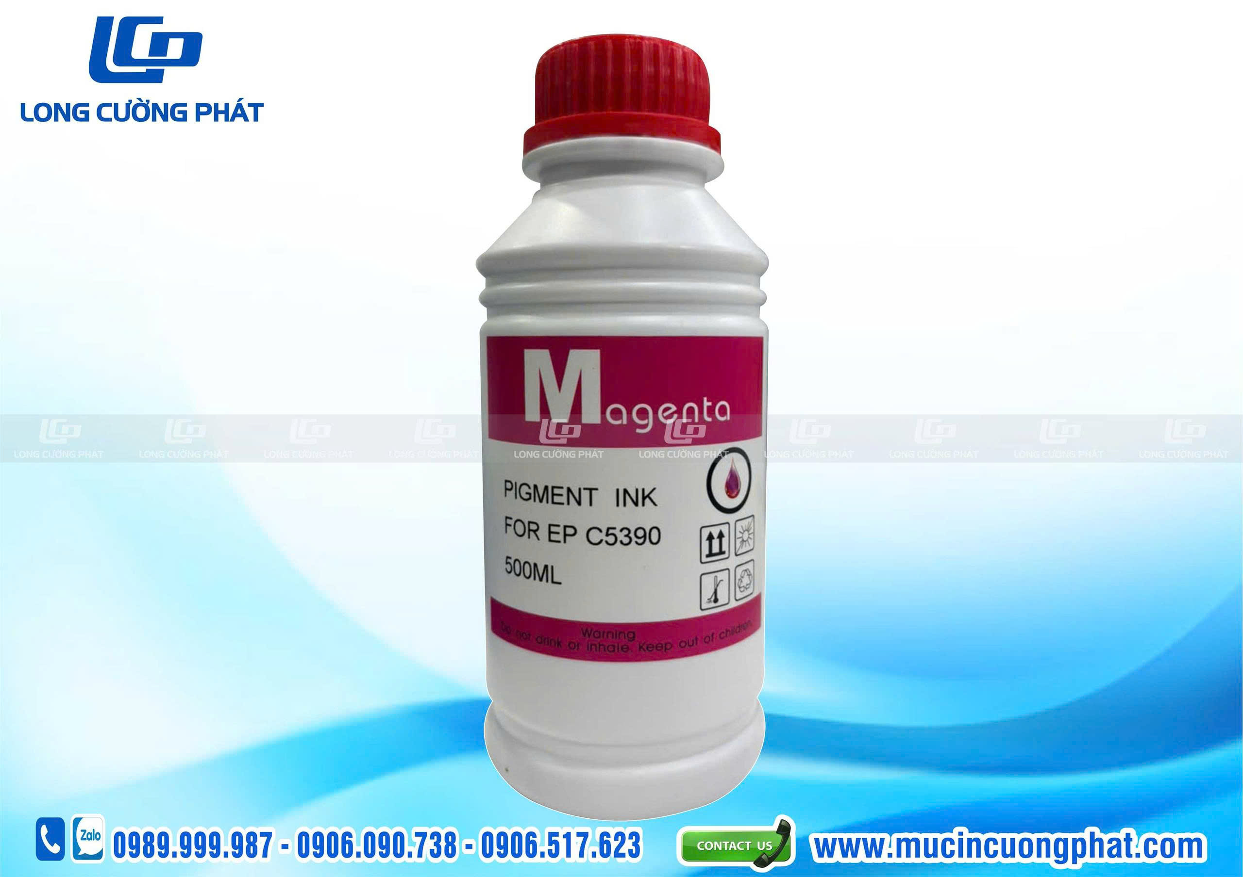 Mực Pigment Premium 500ml màu Đỏ - chuyên dụng cho Epson C5390, C5890, S887, S887F