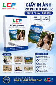 Giấy in ảnh RC photo paper bóng khổ 13 X 18cm,định lượng 260gsm